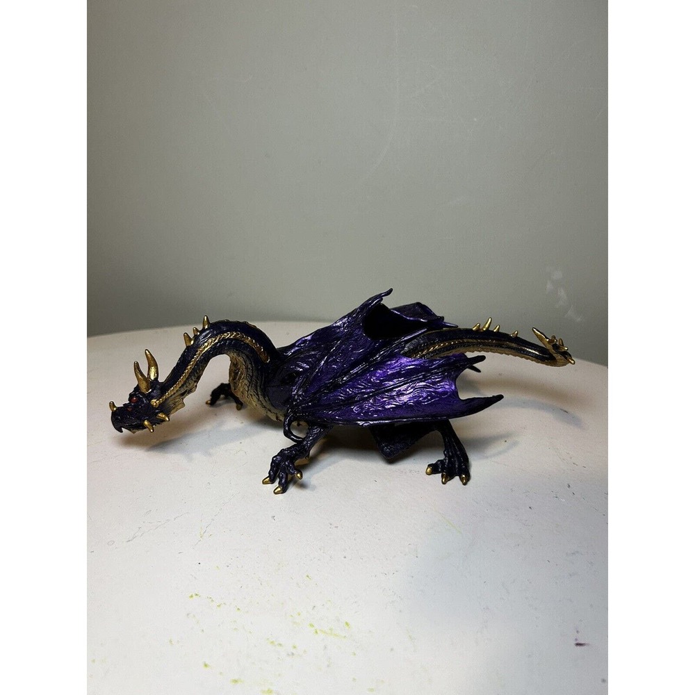 Midnight Moon Dragon Purple and Gold Mythical Fantasy Four Eyes Safari Toy 2008
